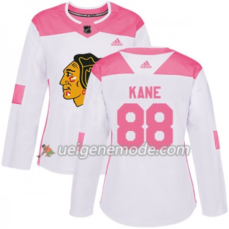 Dame Eishockey Chicago Blackhawks Trikot Patrick Kane 88 Adidas 2017-2018 Weiß Pink Fashion Authentic